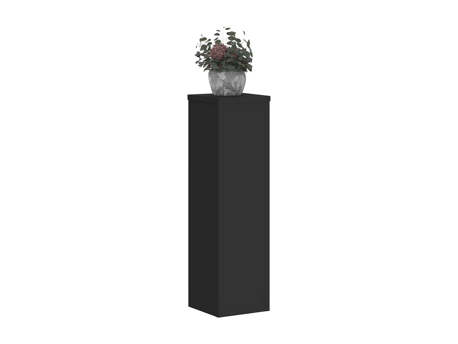 Plantenstandaards 2 stuks zwart 17x17x60 cm bewerkt hout