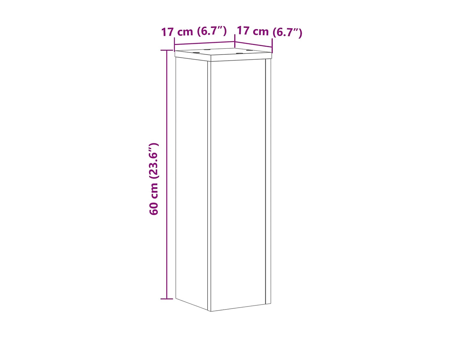Plantenstandaards 2 stuks zwart 17x17x60 cm bewerkt hout