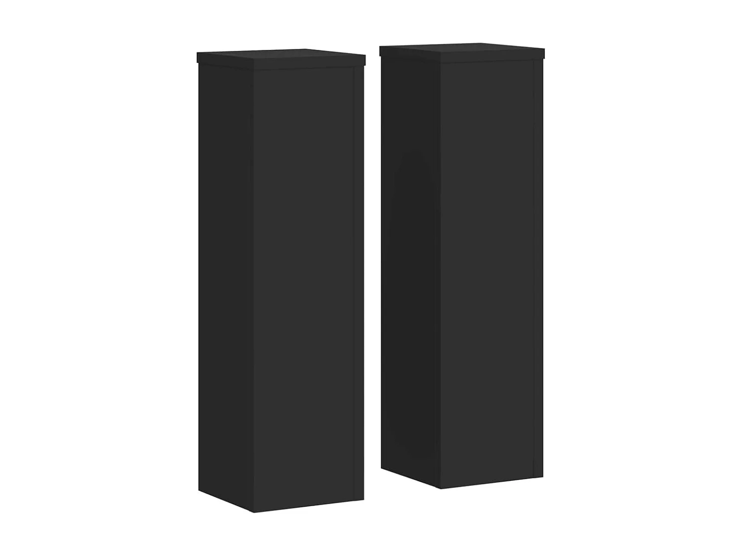 Supporti per piante 2 pezzi neri 17x17x60 cm in legno ingegnerizzato