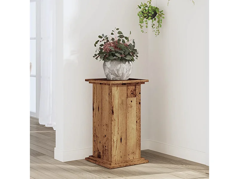 Support pour plantes vieux bois 33x33x60 cm bois d'ingénierie