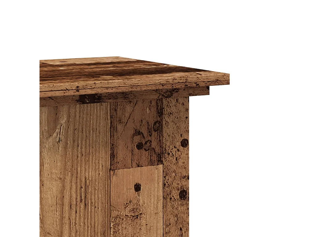 Support pour plantes vieux bois 33x33x60 cm bois d'ingénierie