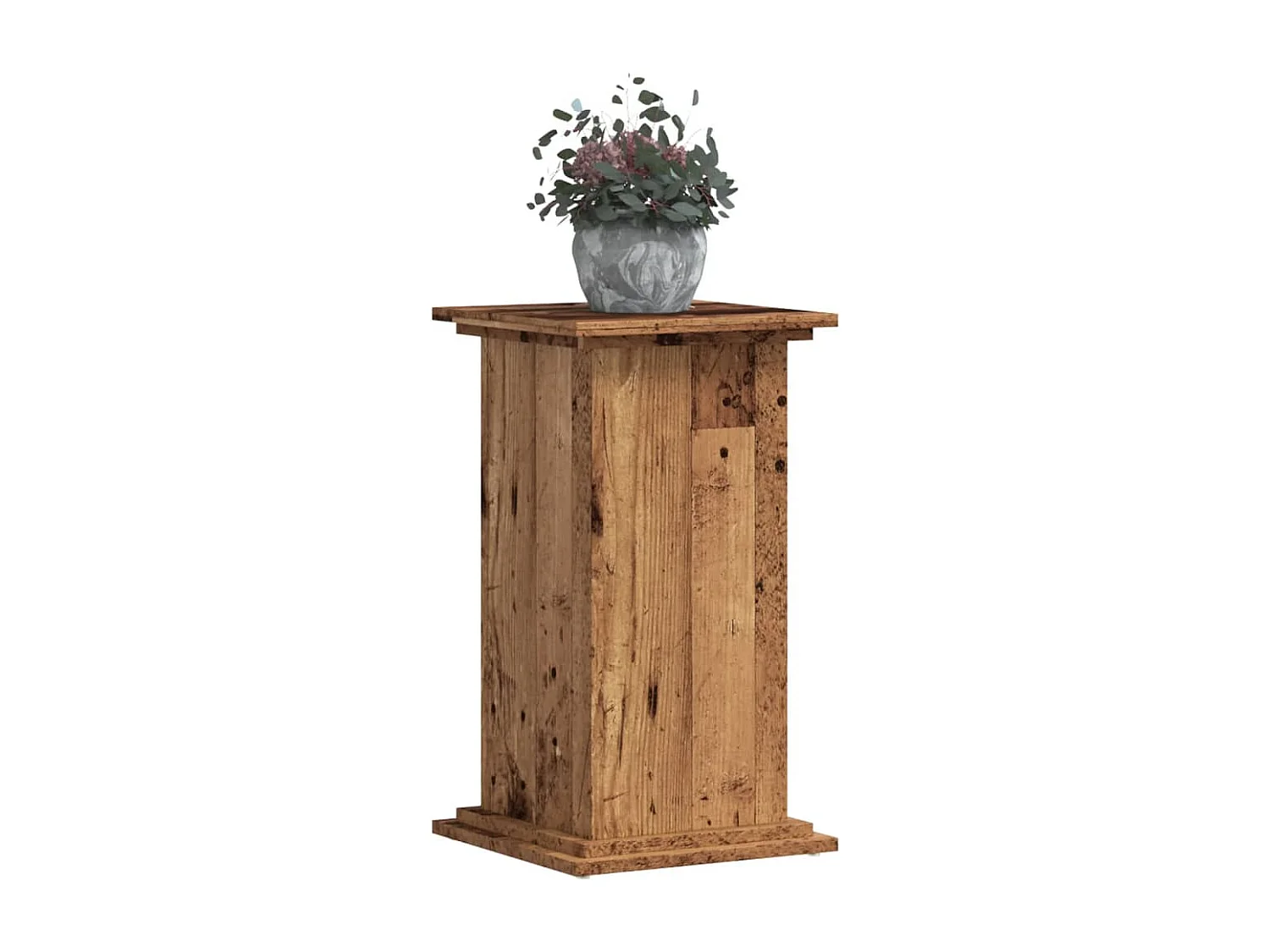 Support pour plantes vieux bois 33x33x60 cm bois d'ingénierie