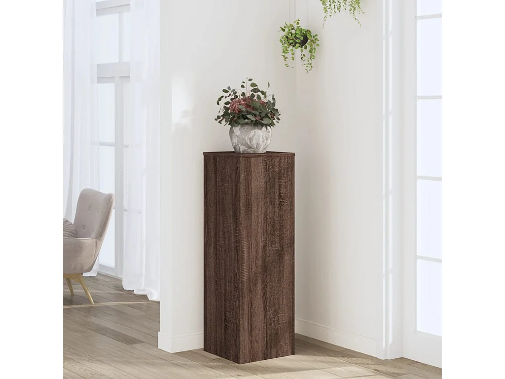 Plantenstandaard bruin eiken 33x33x100 cm bewerkt hout