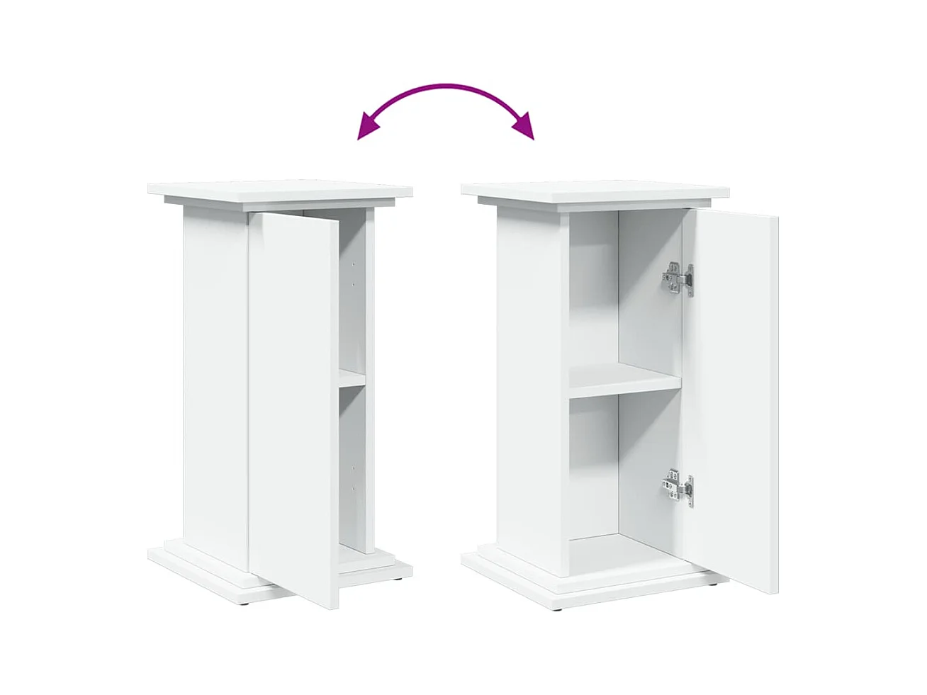 Sokkel met witte opbergruimte 31x30x60 cm bewerkt hout