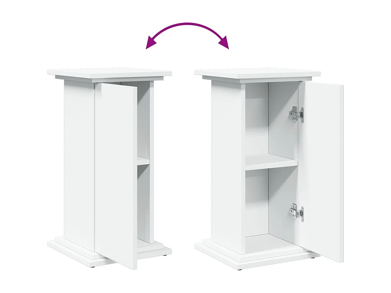 Piédestal avec rangement blanc 31x30x60 cm bois d'ingénierie