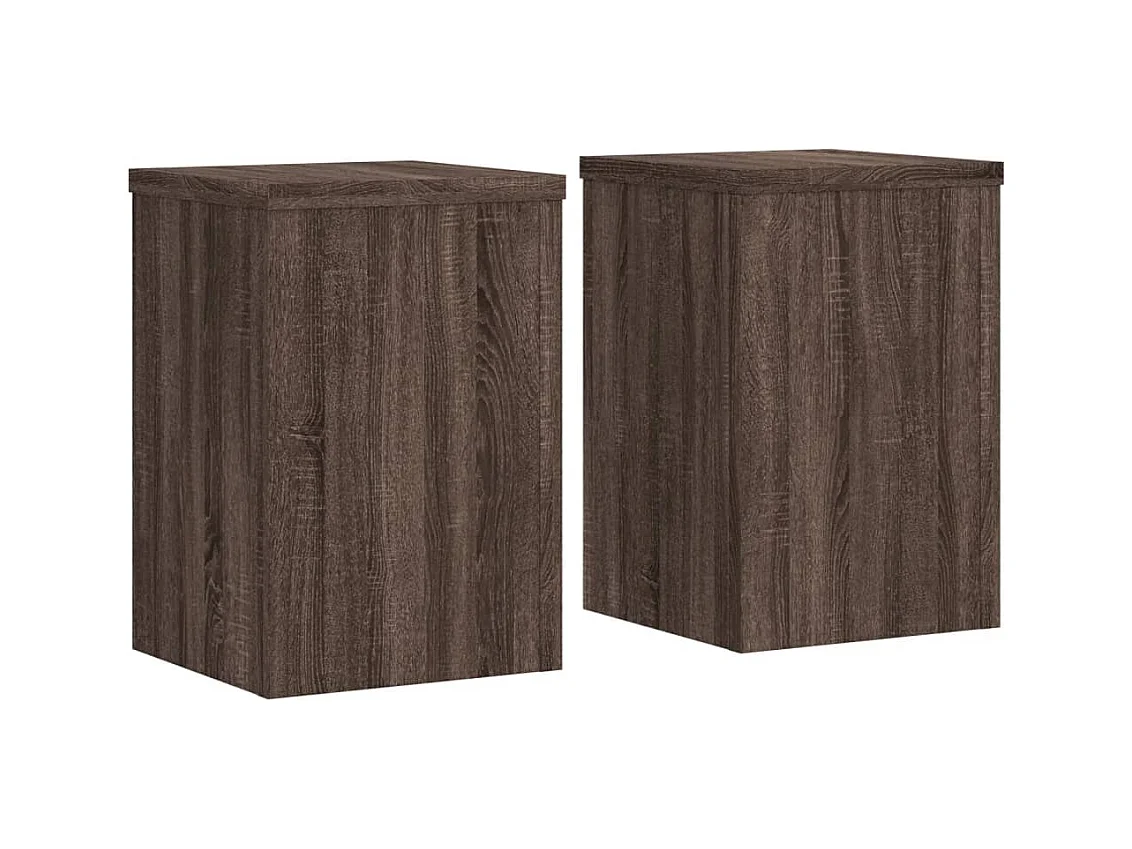 Soportes para plantas 2 piezas de madera de ingeniería de roble marrón