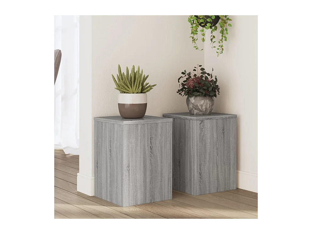 Supports pour plantes 2 pcs sonoma gris bois d'ingénierie