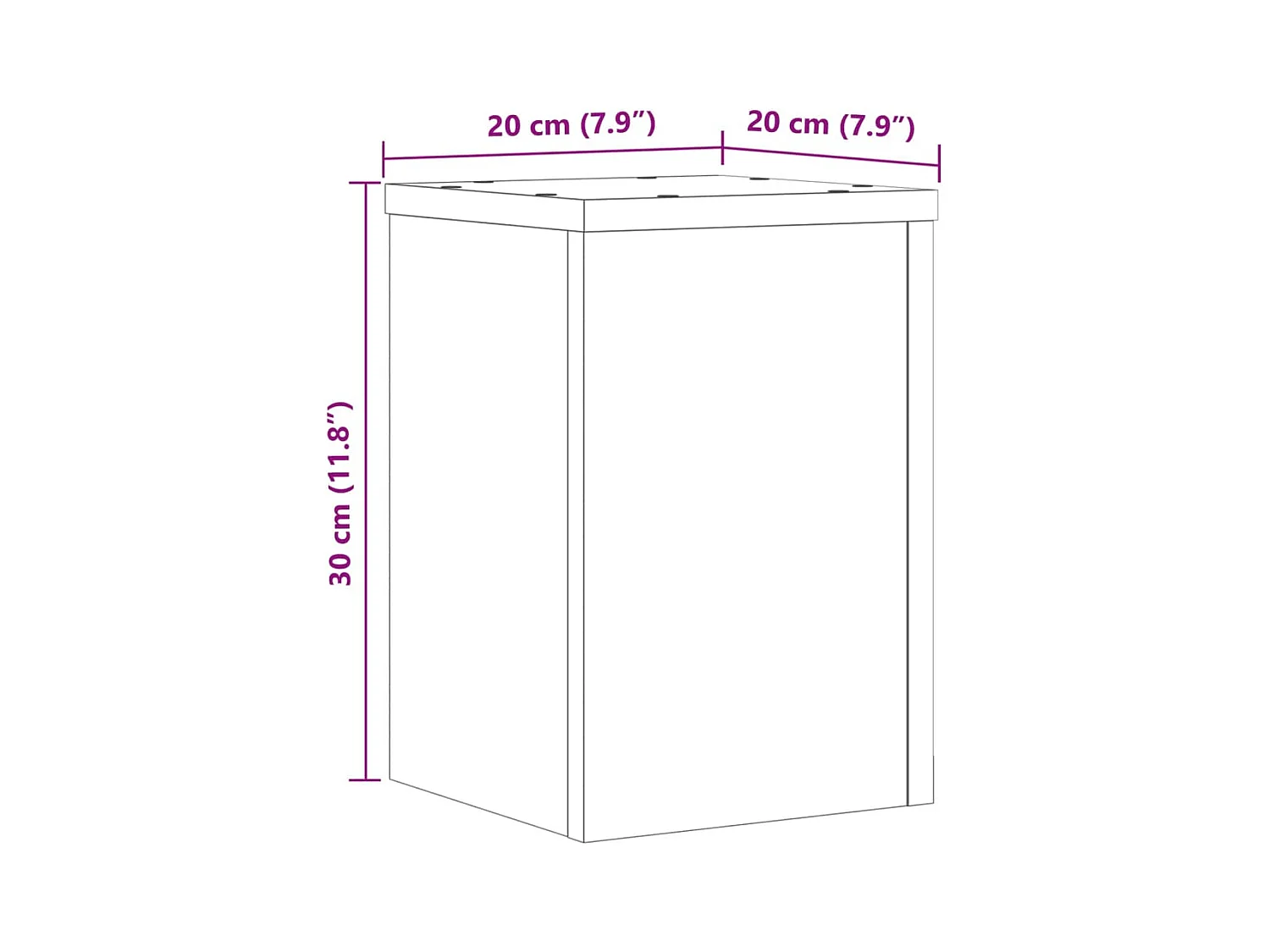 Plantenstandaards 2 stuks zwart 20x20x30 cm bewerkt hout