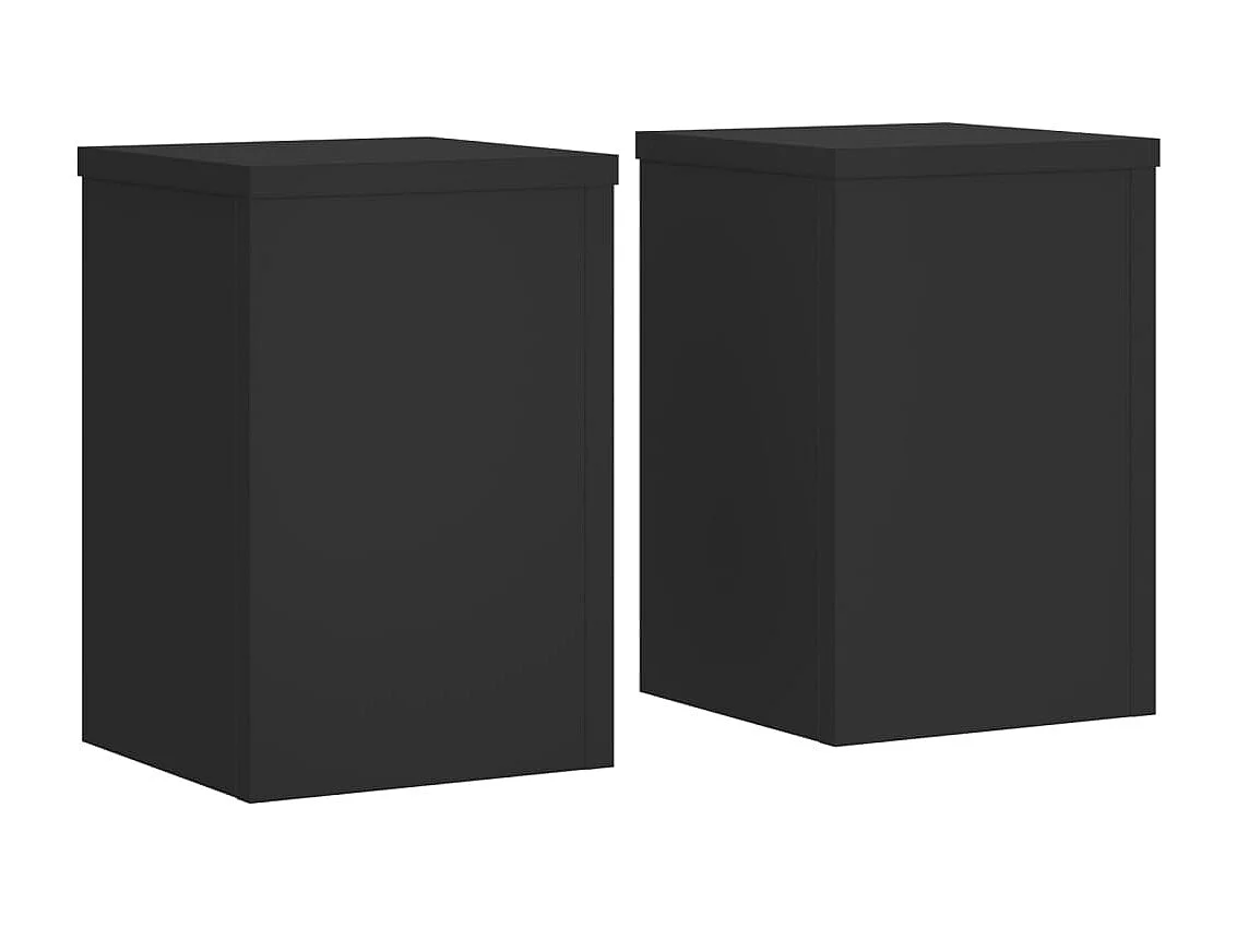 Plantenstandaards 2 stuks zwart 20x20x30 cm bewerkt hout