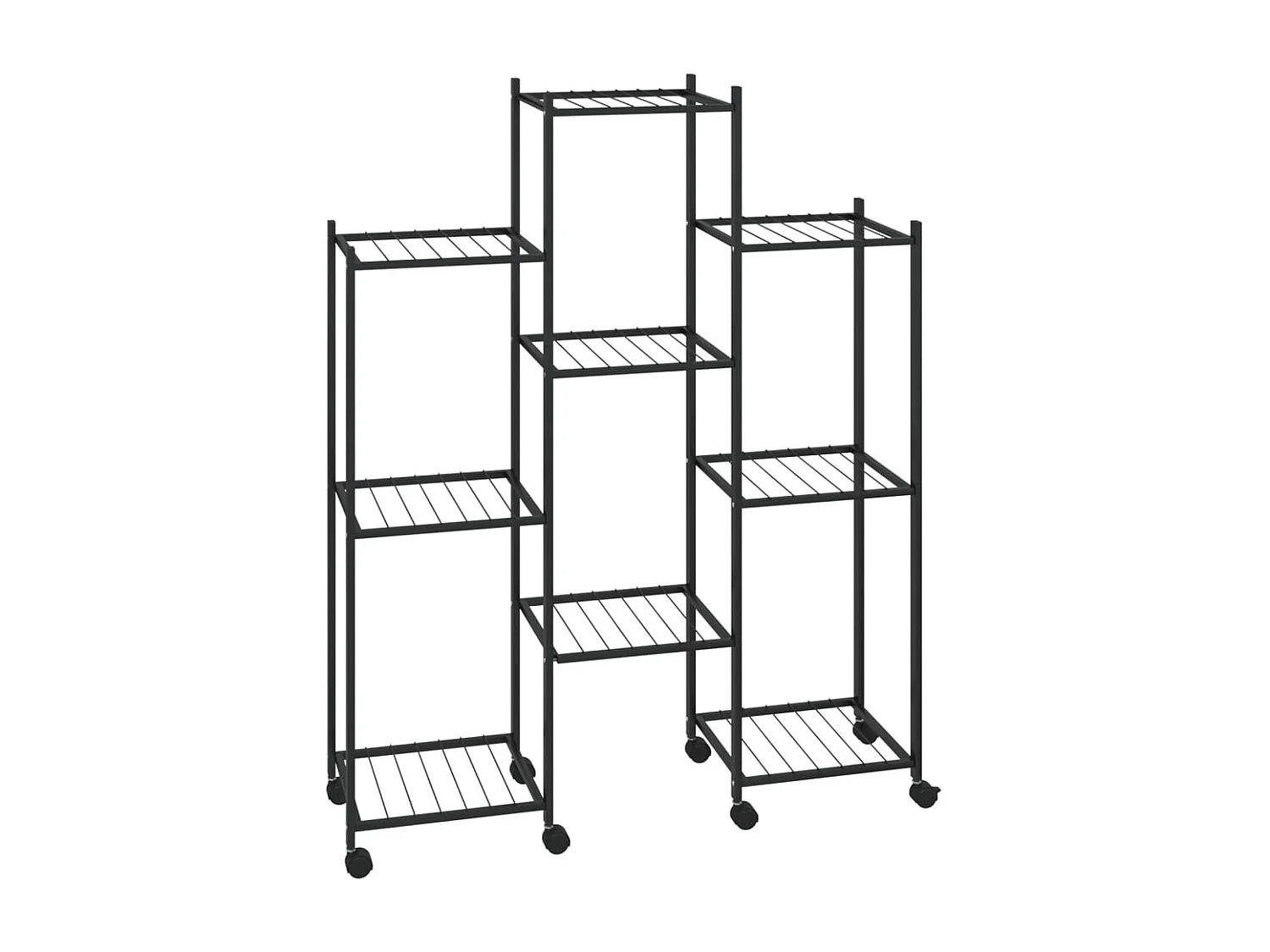 Jardinière avec roues 83x25x103,5 cm Noir Fer