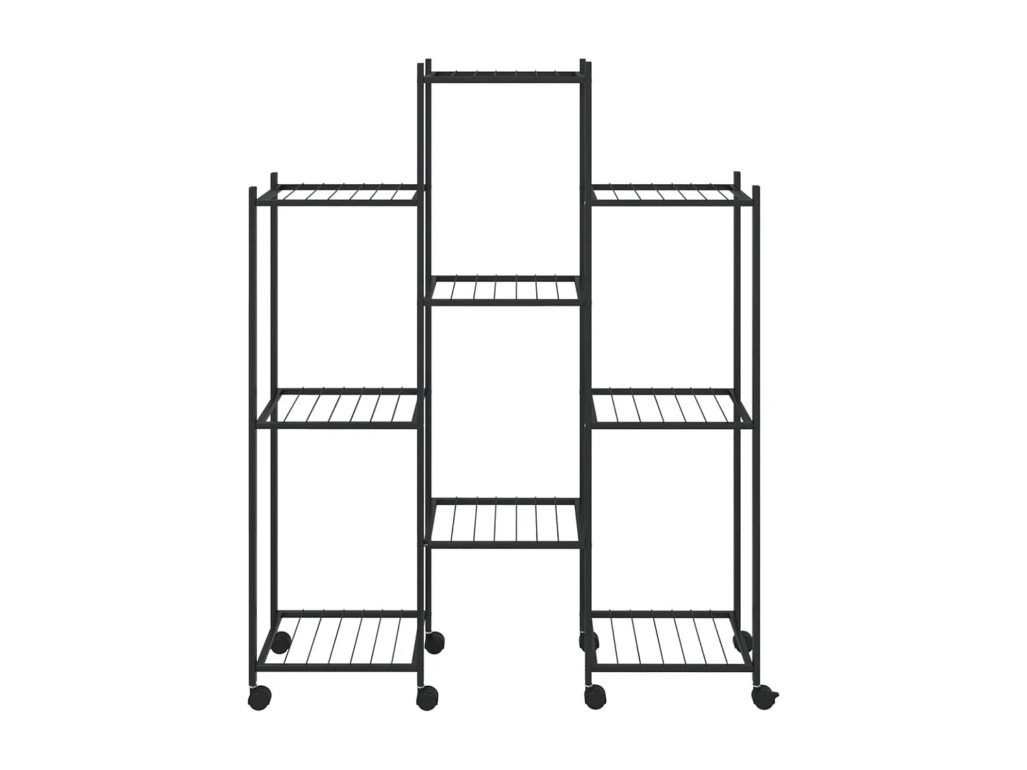 Jardinière avec roues 83x25x103,5 cm Noir Fer