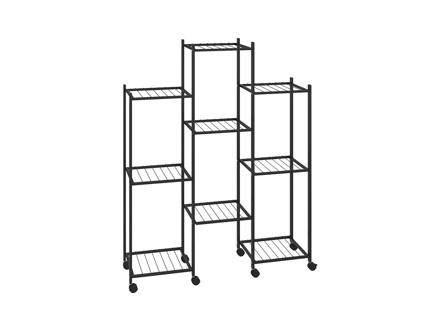 Fioriera con ruote 83x25x103,5 cm Ferro Nero