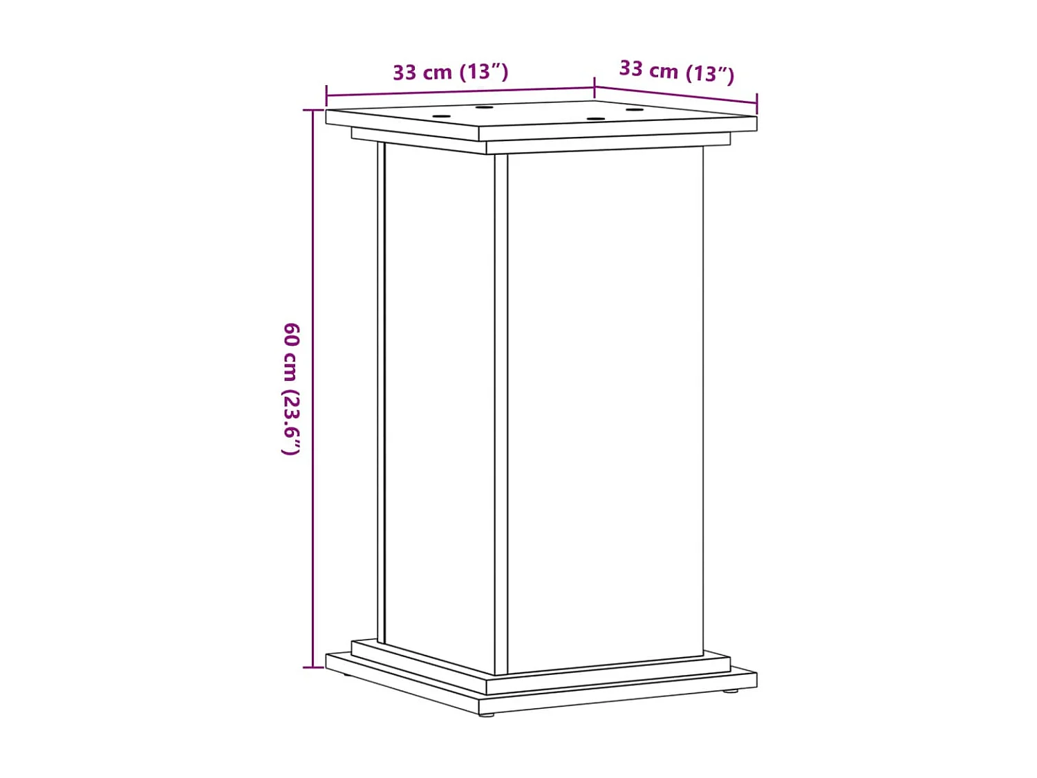 Soporte para plantas blanco 33x33x60 cm madera de ingeniería