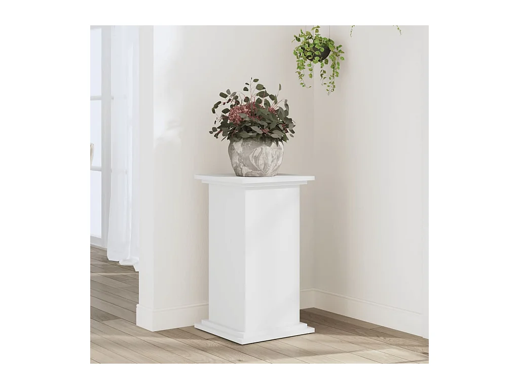 Support pour plantes blanc 33x33x60 cm bois d'ingénierie