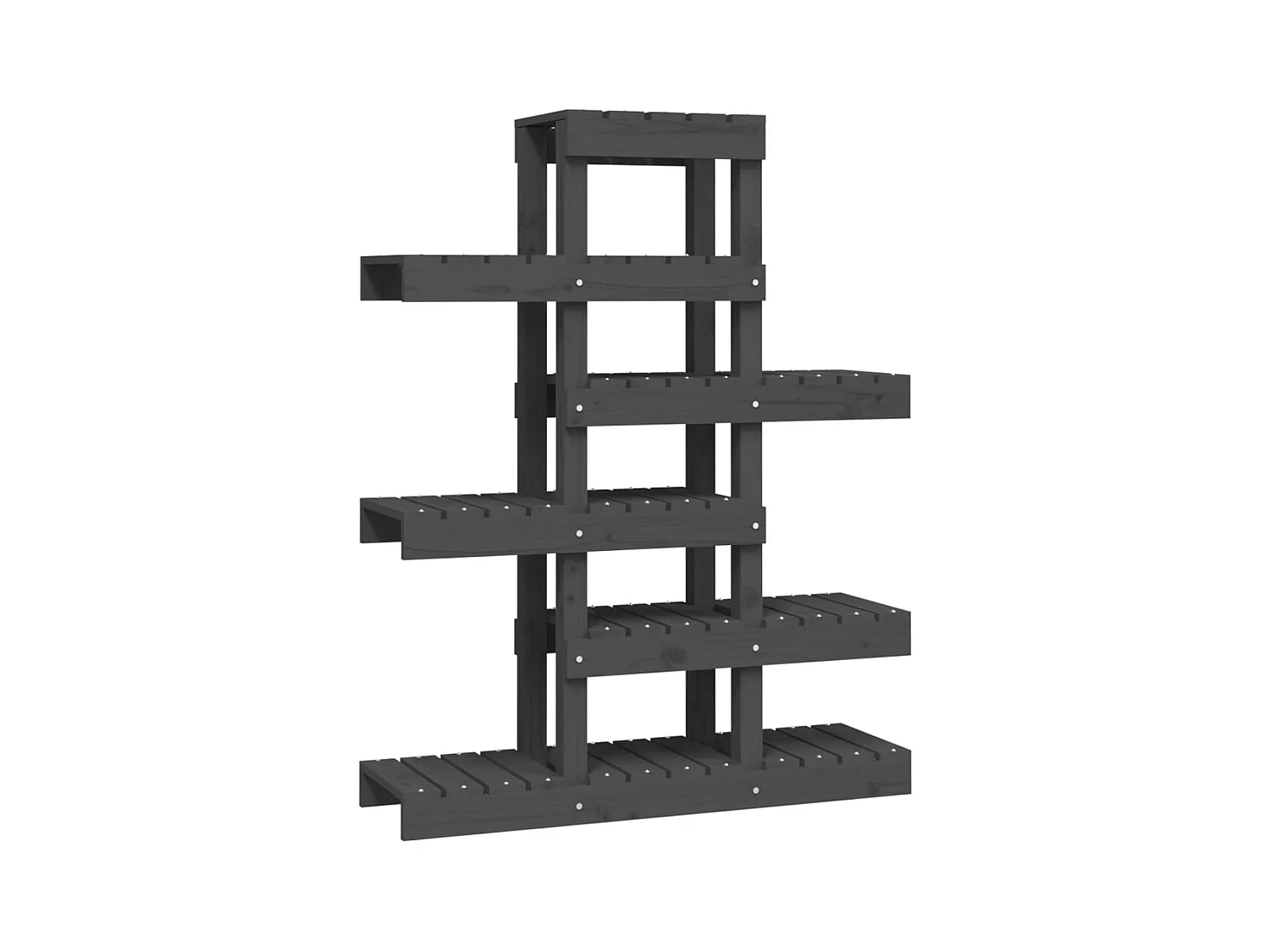 Support à plantes Gris 85x25x109,5 cm Bois massif de pin