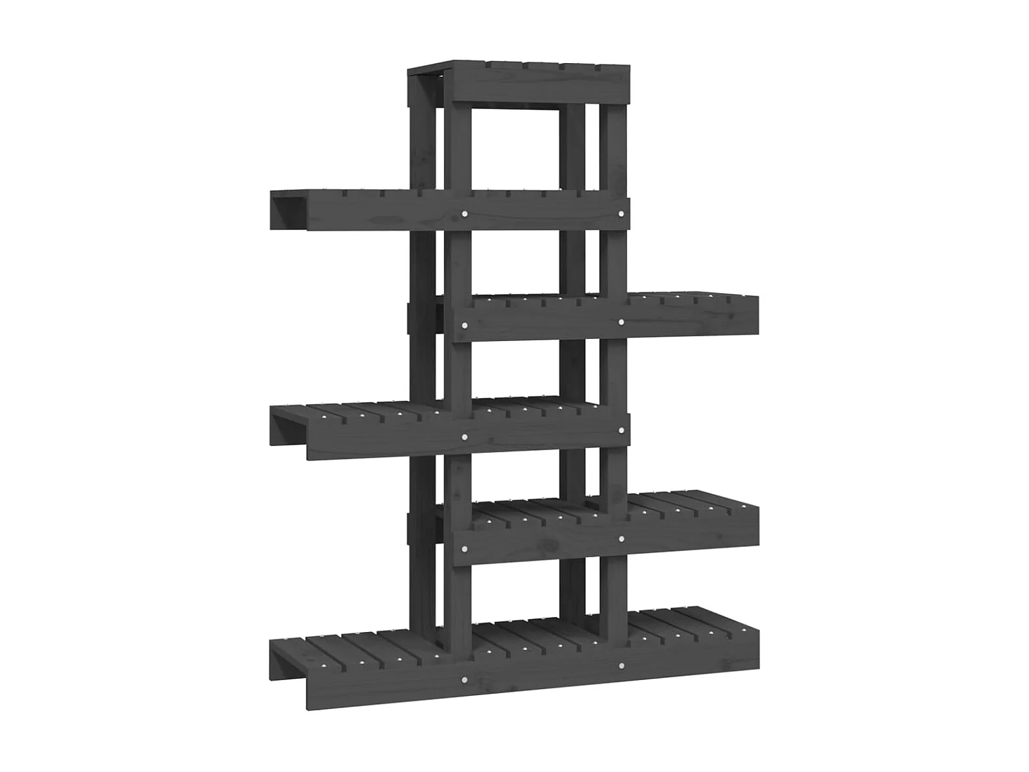 Support à plantes Gris 85x25x109,5 cm Bois massif de pin