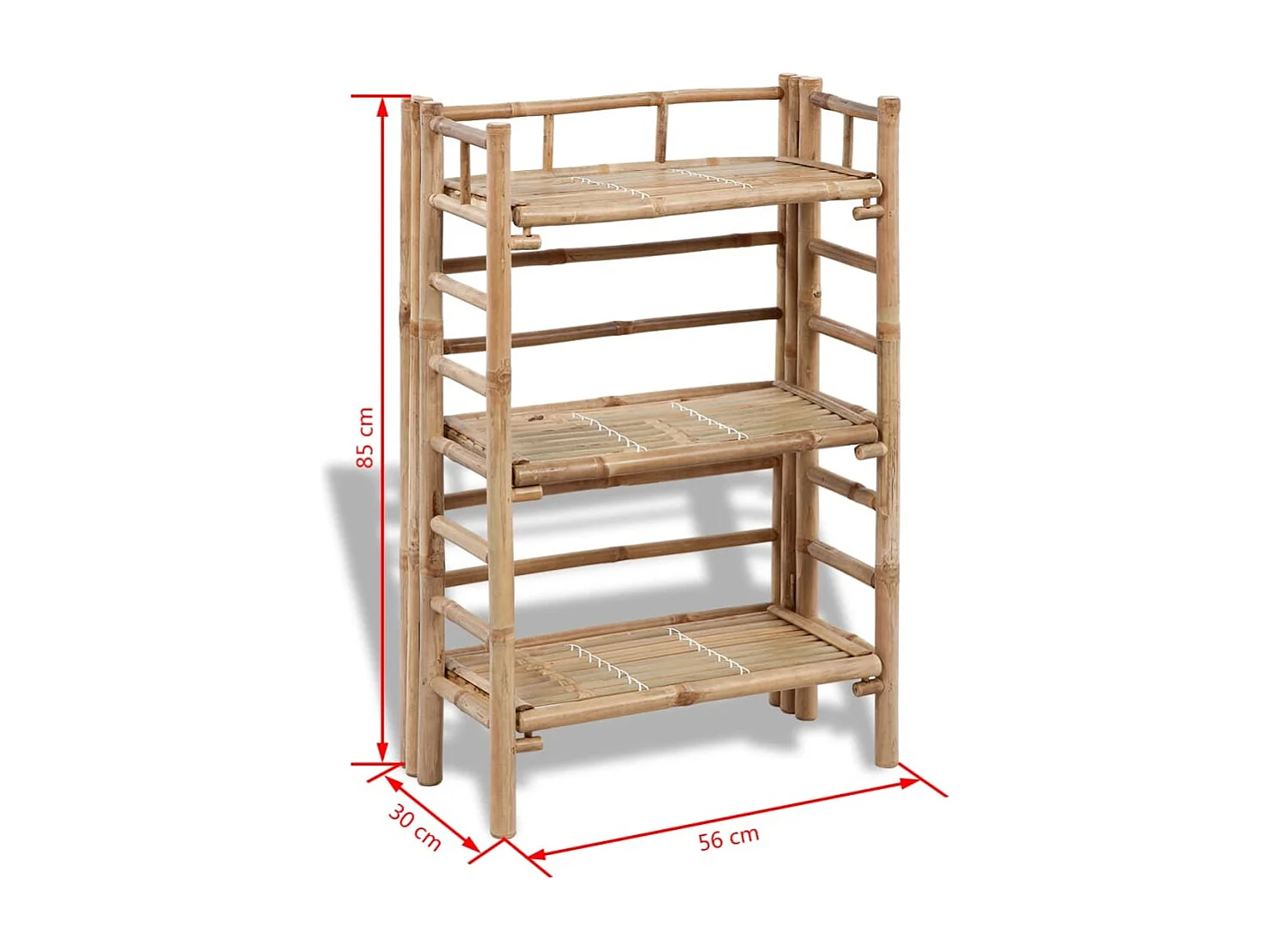 Étagère à plantes 3 niveaux Bambou