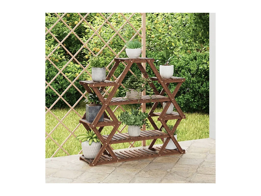 Bloemenstandaard 110x25x105 cm massief dennenhout