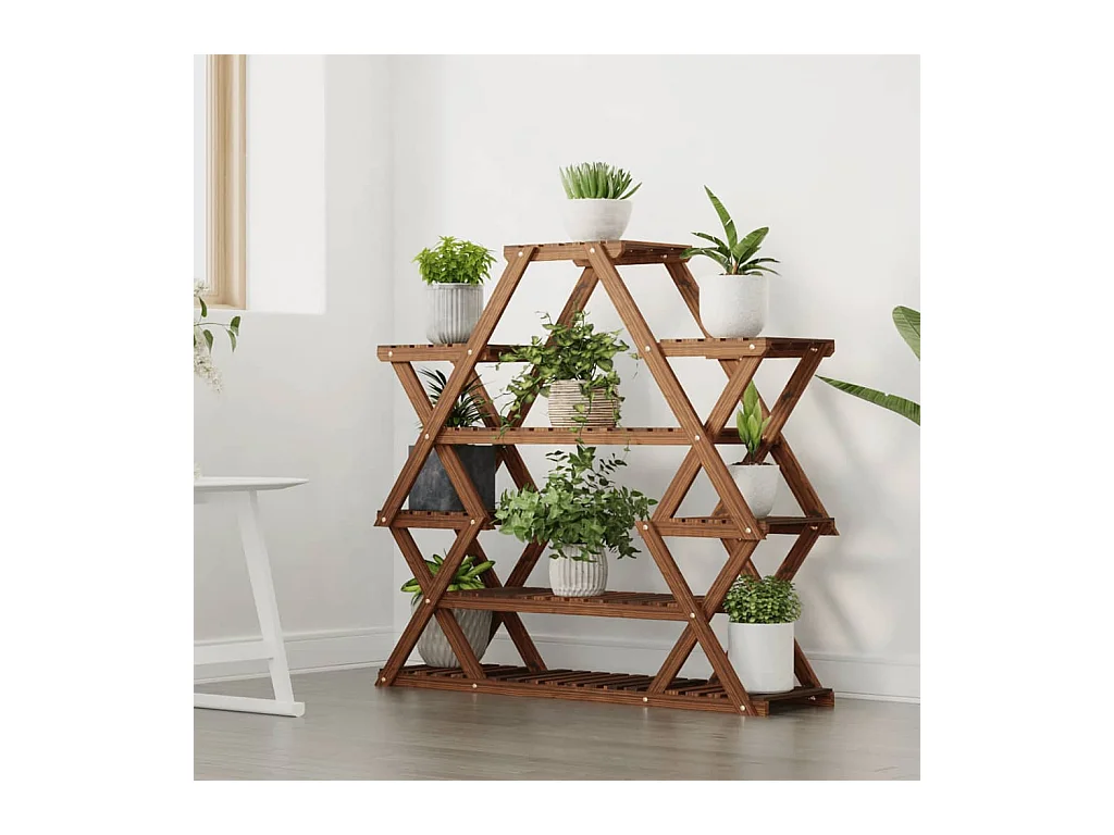 Bloemenstandaard 110x25x105 cm massief dennenhout