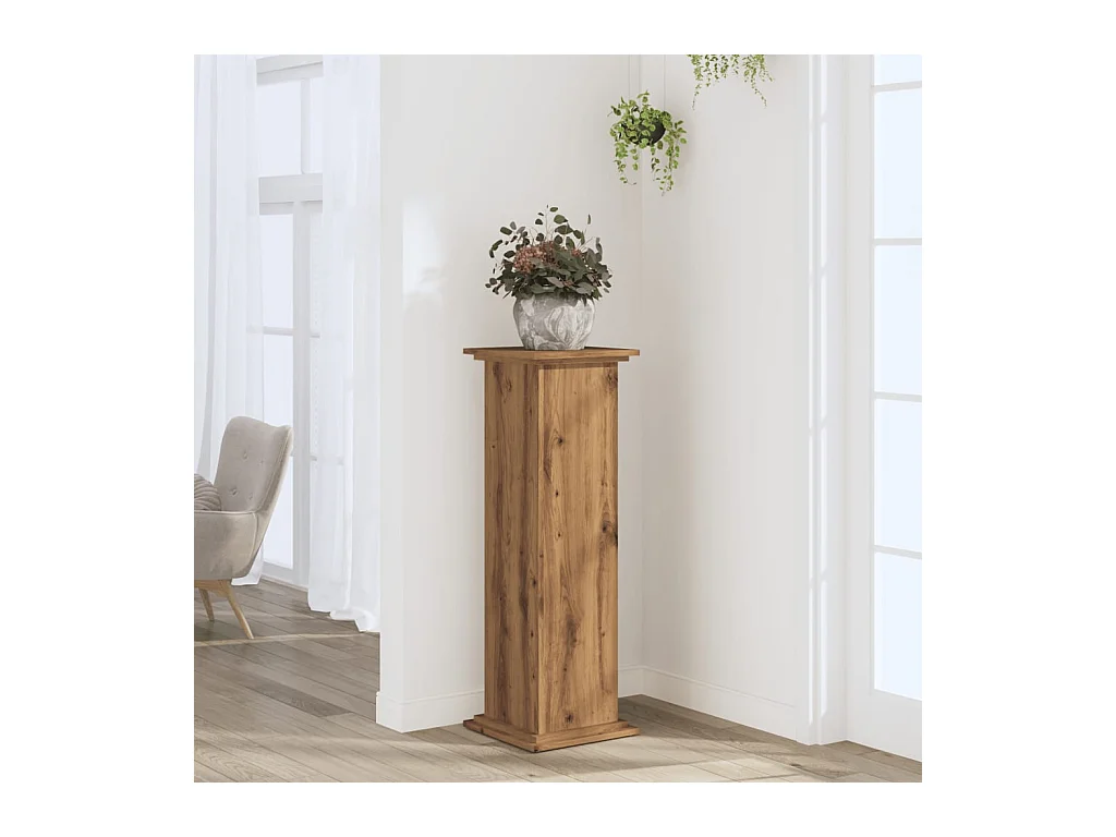 Support pour plantes 33x33x100 cm bois d'ingénierie