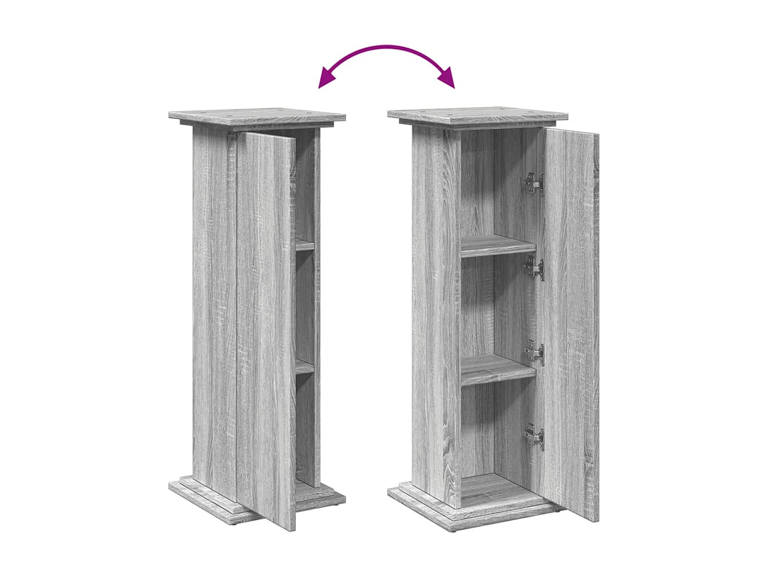 Pedestal de almacenamiento de madera de ingeniería gris Sonoma
