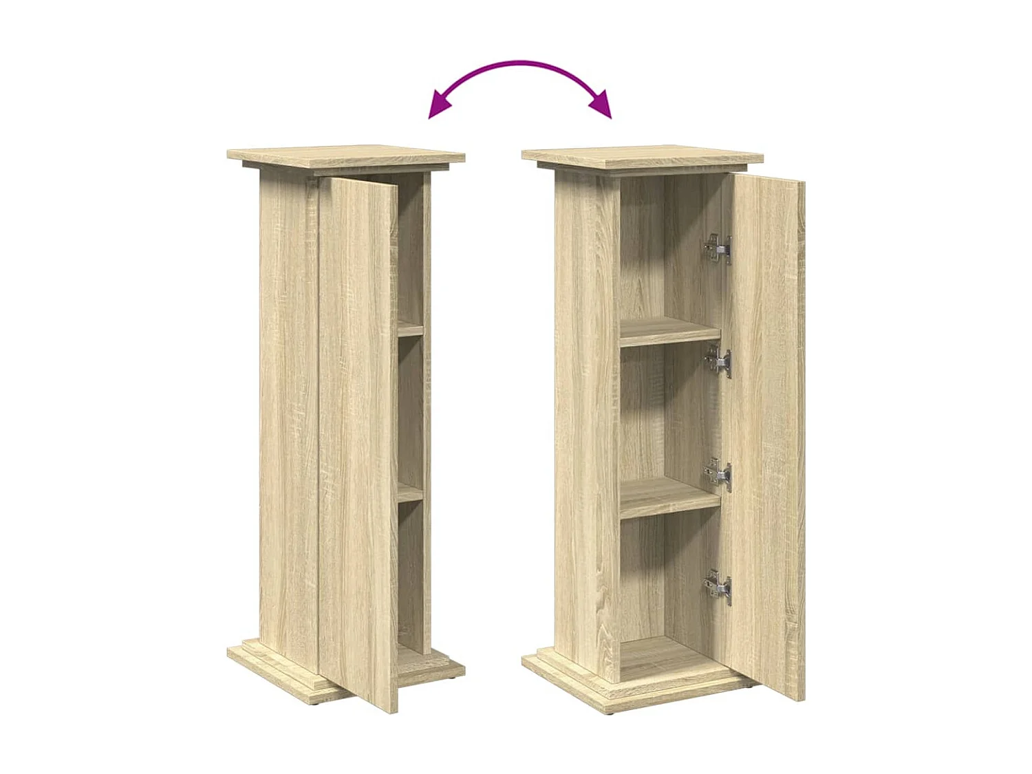 Piédestal avec rangement chêne sonoma bois d'ingénierie