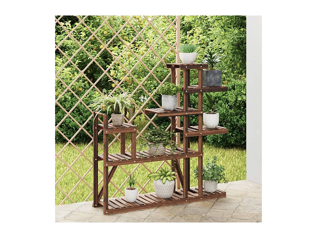 Puesto de flores 110x25x111 cm madera maciza de abeto