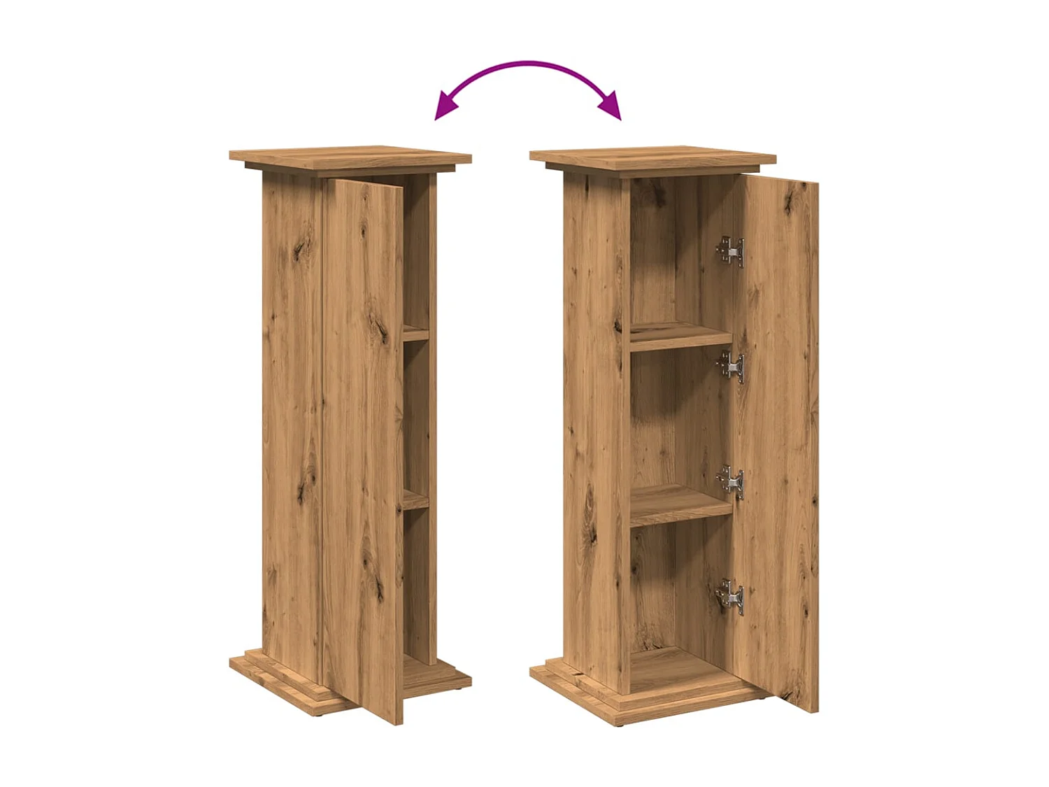 Sokkel met opbergruimte, handgemaakt eikenhout, bewerkt hout