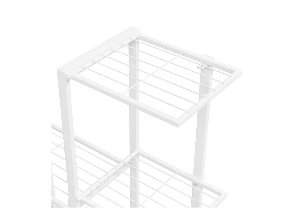 Soporte para plantas 94,5x25x88 cm Metal blanco