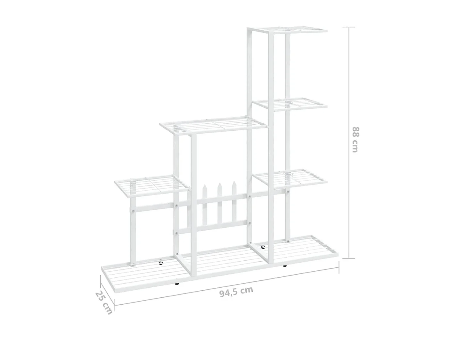 Support pour plantes 94,5x25x88 cm Blanc Métal