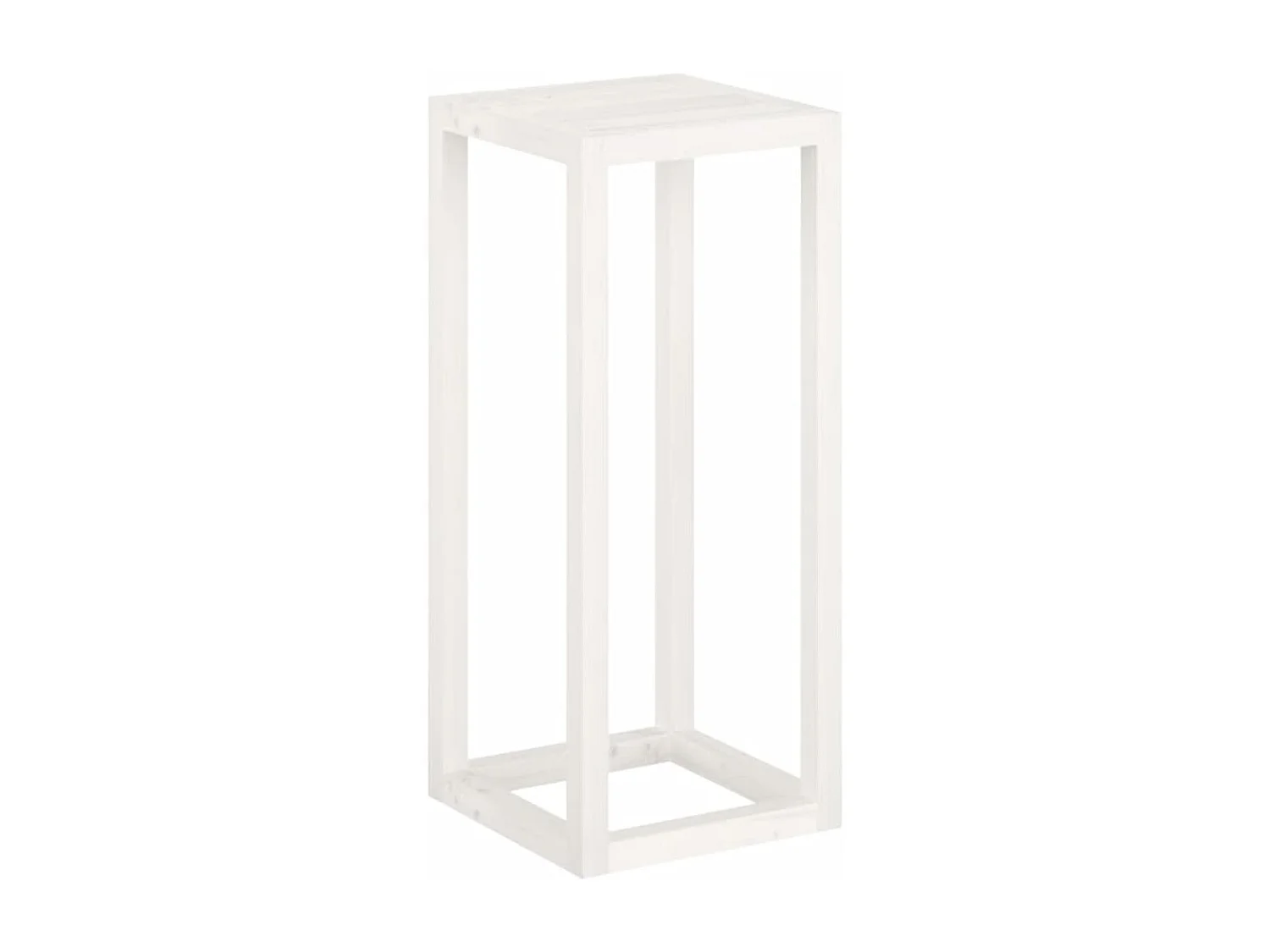 Ensemble de supports pour plantes 3pcs Blanc Bois de pin massif