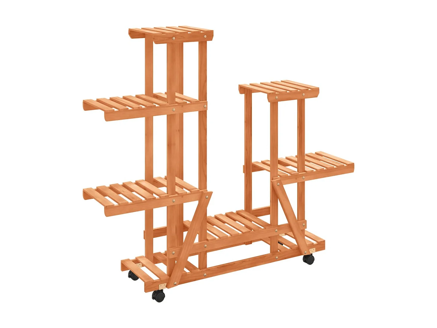 Support à fleurs avec roues 95x25x101 cm bois massif de sapin