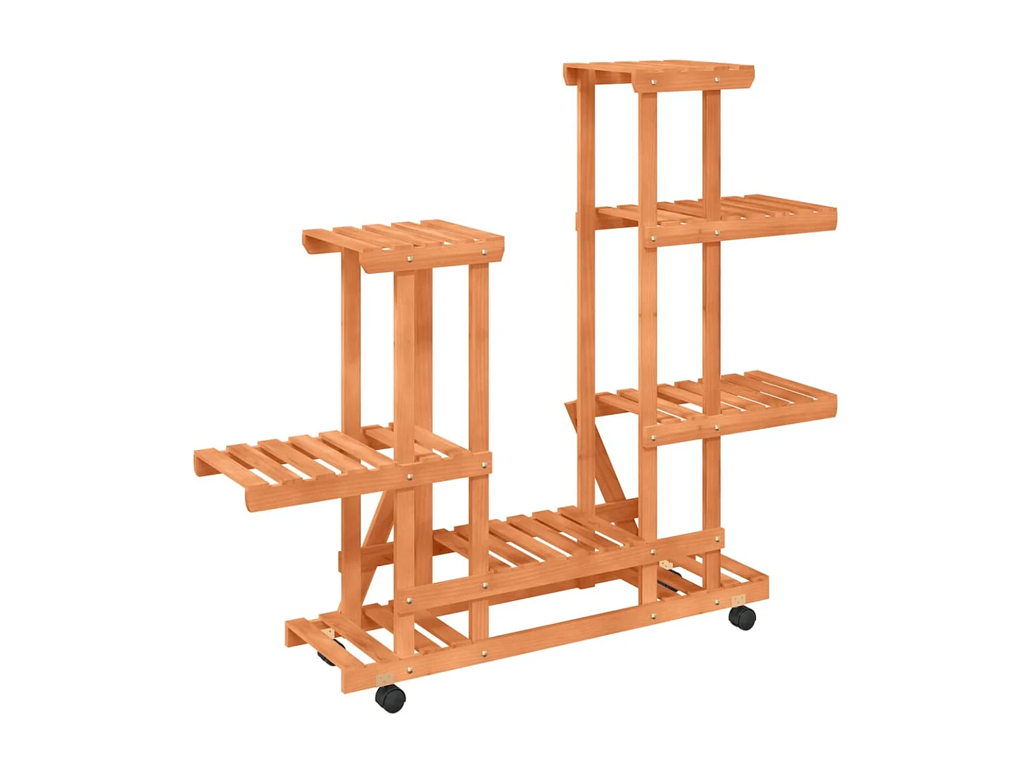 Support à fleurs avec roues 95x25x101 cm bois massif de sapin