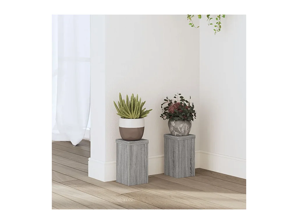 Supports pour plantes 2 pcs sonoma gris bois d'ingénierie