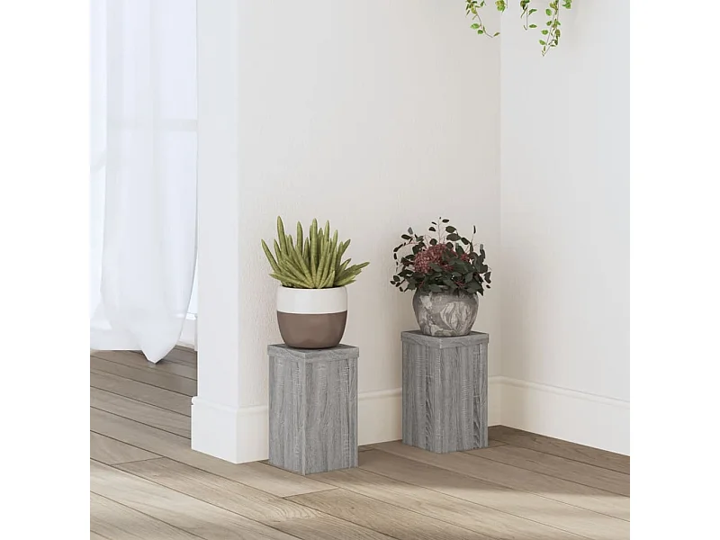Supports pour plantes 2 pcs sonoma gris bois d'ingénierie