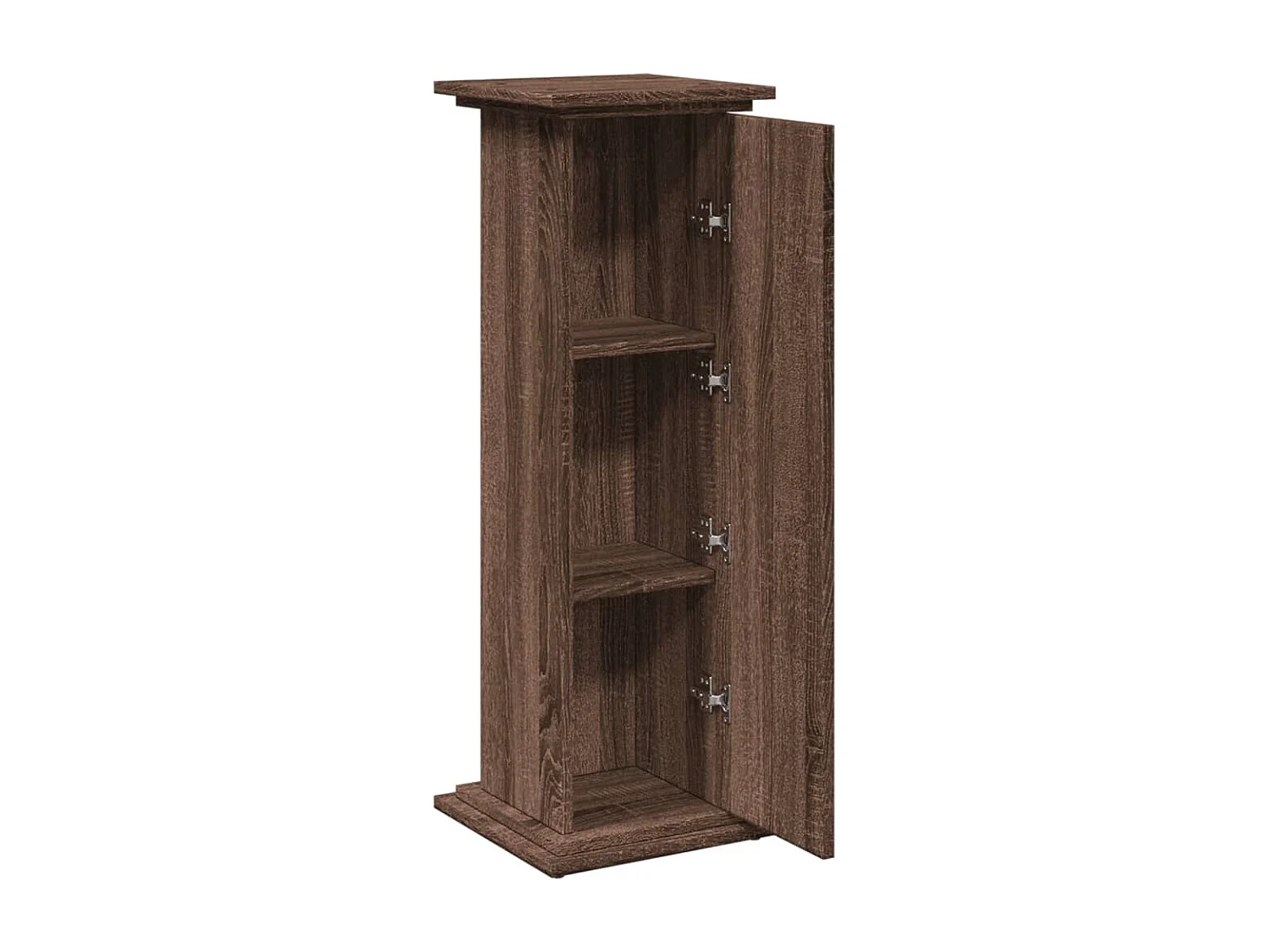 Piédestal avec rangement chêne marron bois d'ingénierie