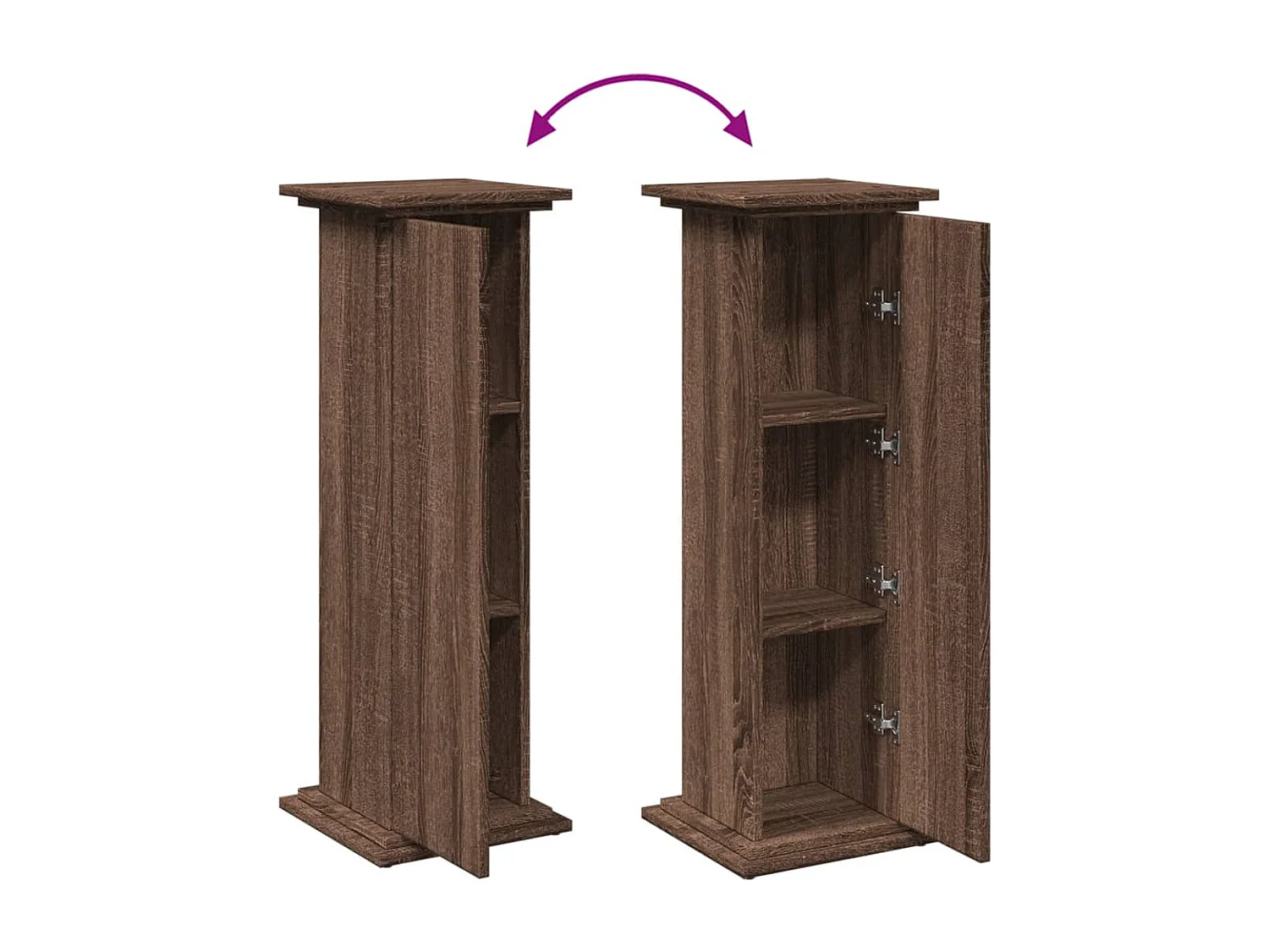 Piédestal avec rangement chêne marron bois d'ingénierie