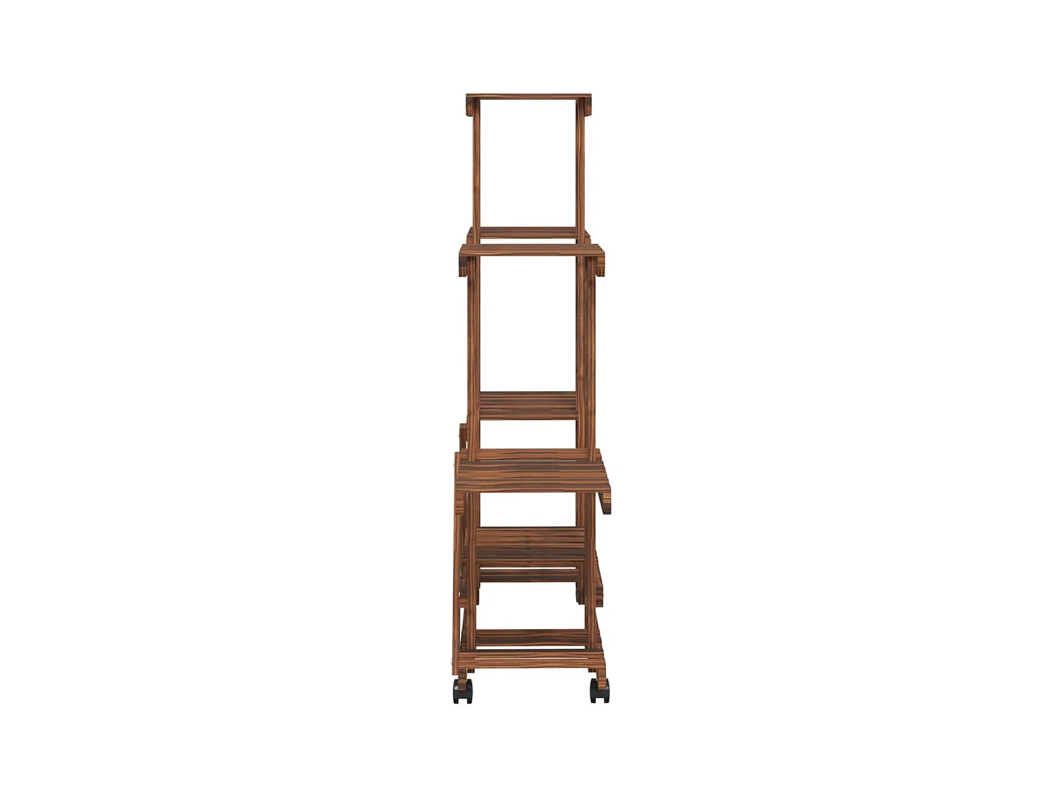 Soporte para flores con ruedas 95x25x101 cm madera maciza de abeto