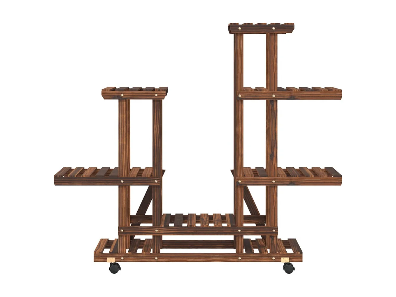 Support à fleurs avec roues 95x25x101 cm bois massif de sapin