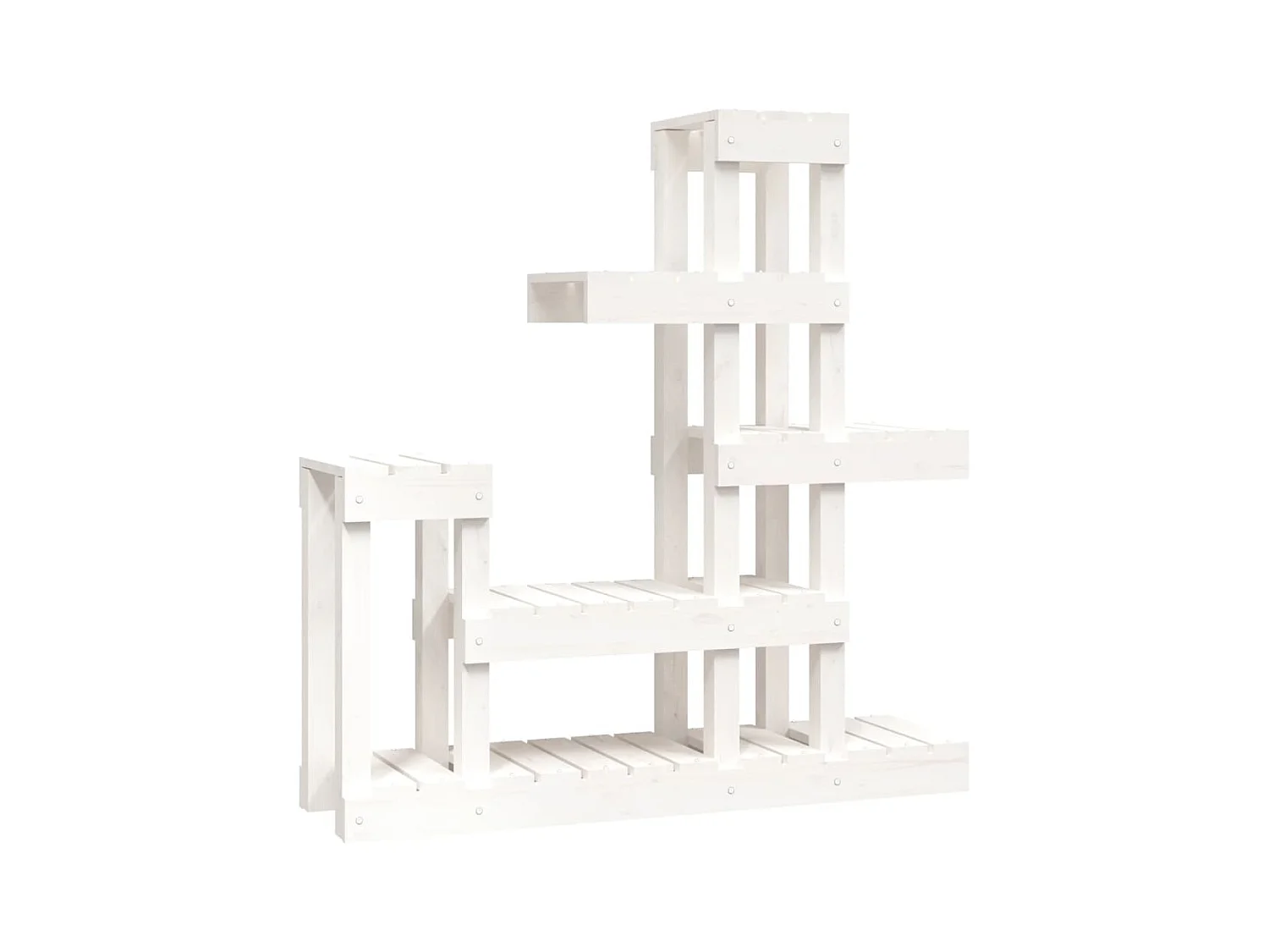 Support à plantes Blanc 92x25x97 cm Bois massif de pin