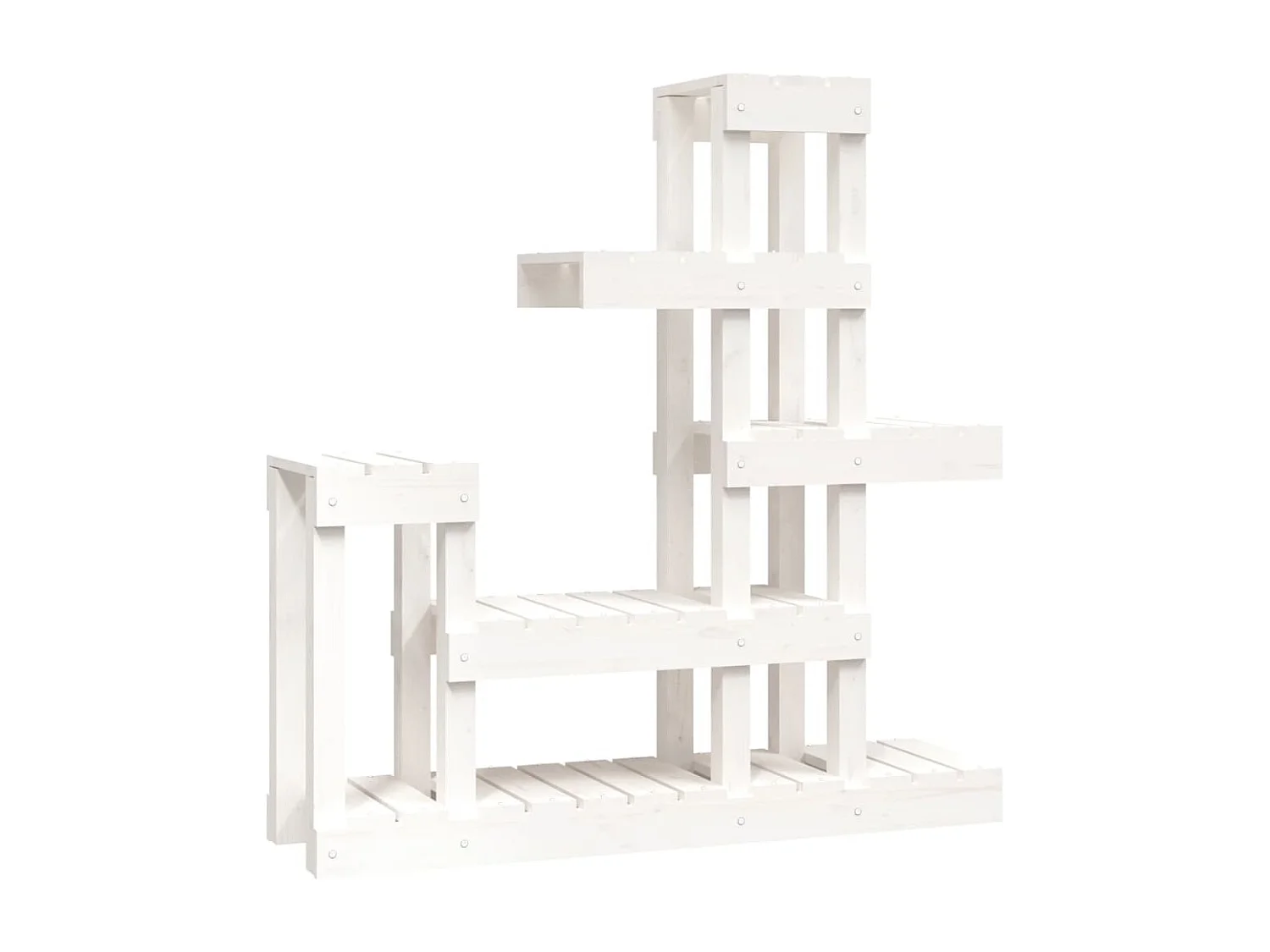 Support à plantes Blanc 92x25x97 cm Bois massif de pin