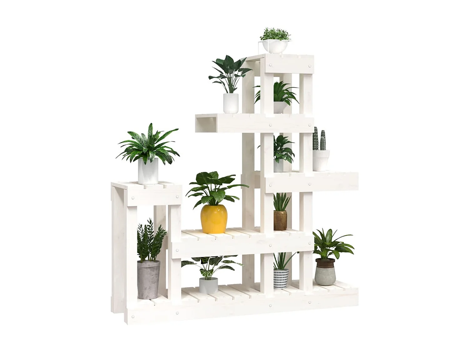 Support à plantes Blanc 92x25x97 cm Bois massif de pin