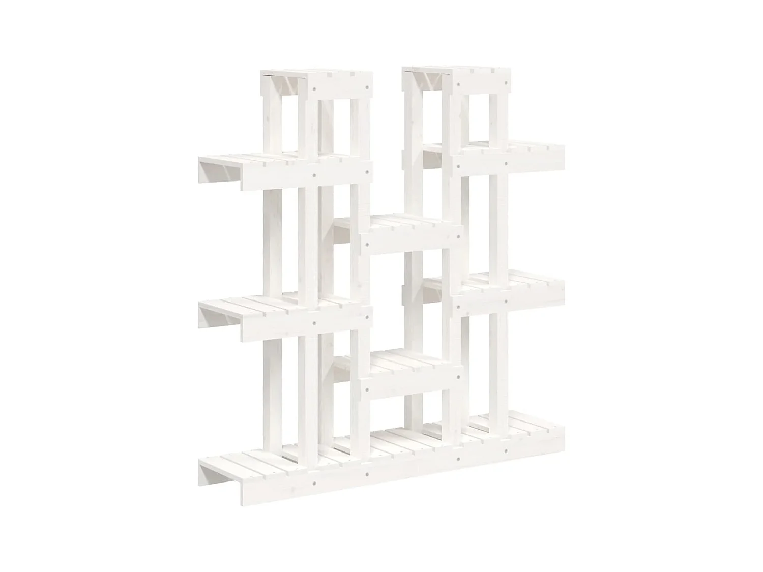 Soporte para plantas Blanco 104,5x25x109,5 cm Madera maciza de pino