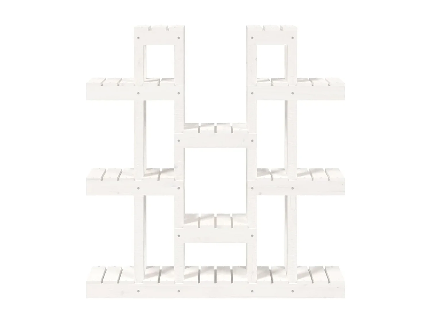 Support à plantes Blanc 104,5x25x109,5 cm Bois massif de pin