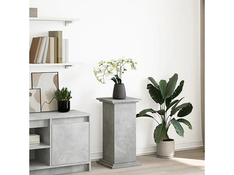 Pedestal con almacenaje hormigón gris 31x30x60 cm madera de ingeniería