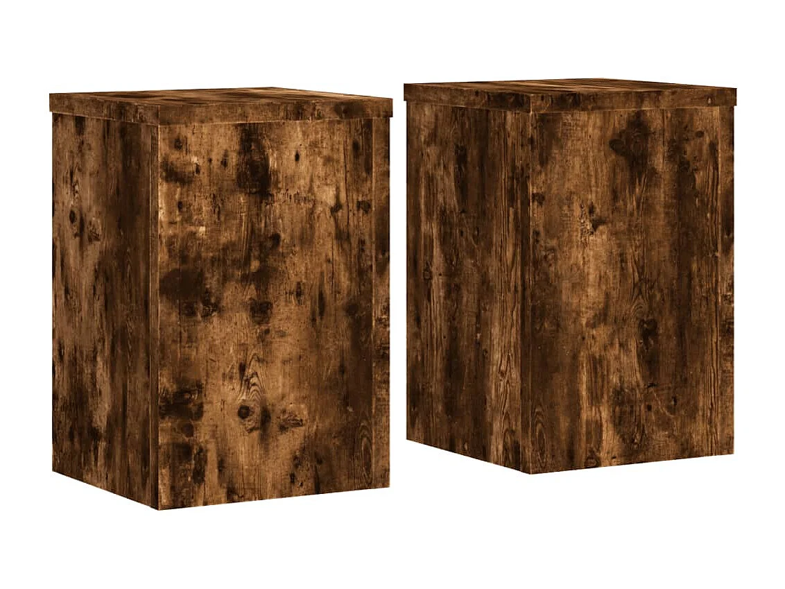 Supports pour plantes 2 pcs chêne fumé bois d'ingénierie