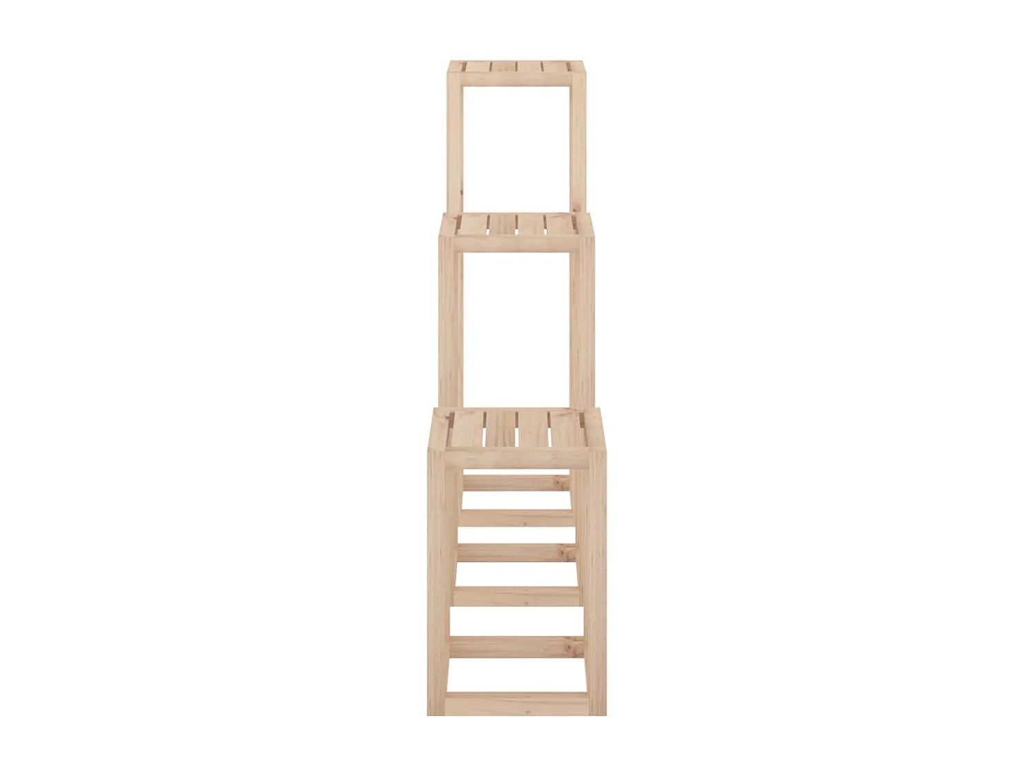 Ensemble de supports pour plantes 3 pcs Bois de pin massif