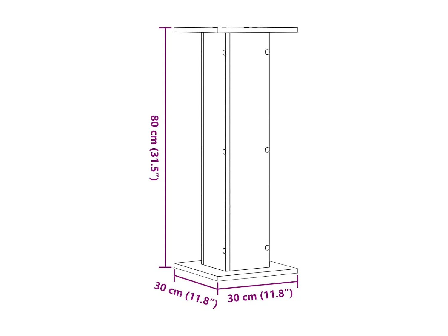 Supports pour plantes 2 pcs blanc 30x30x80 cm bois d'ingénierie