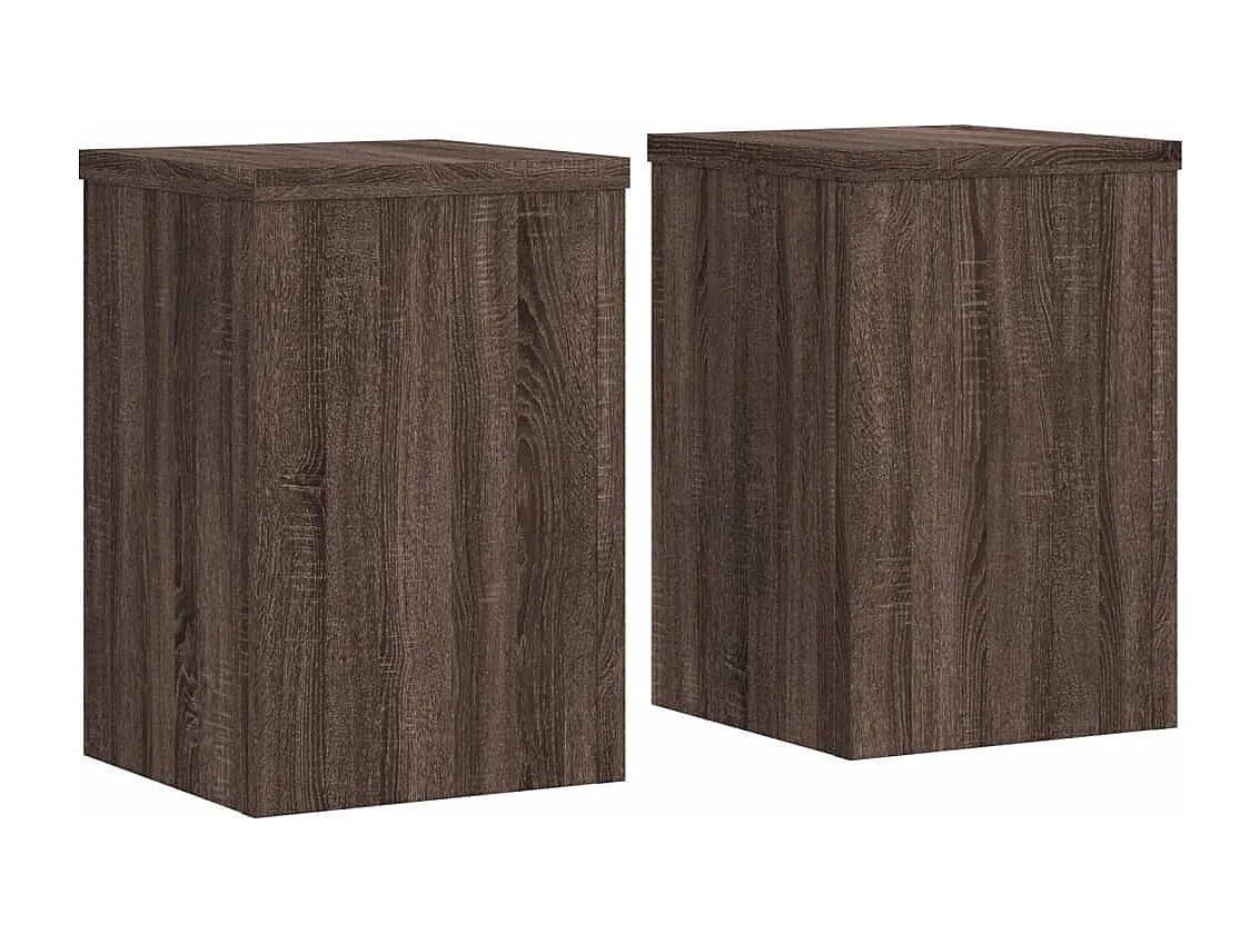 Supports pour plantes 2 pcs chêne marron bois d'ingénierie