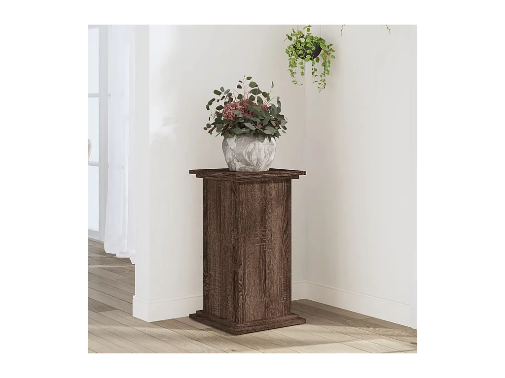 Plantenstandaard bruin eiken 33x33x60 cm bewerkt hout